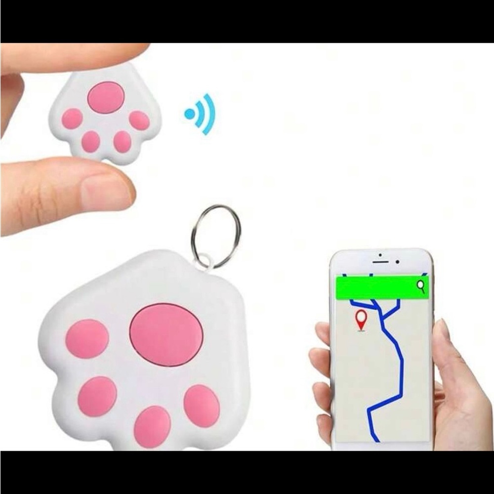 Pink Pet GPS Tracker with Paw Design